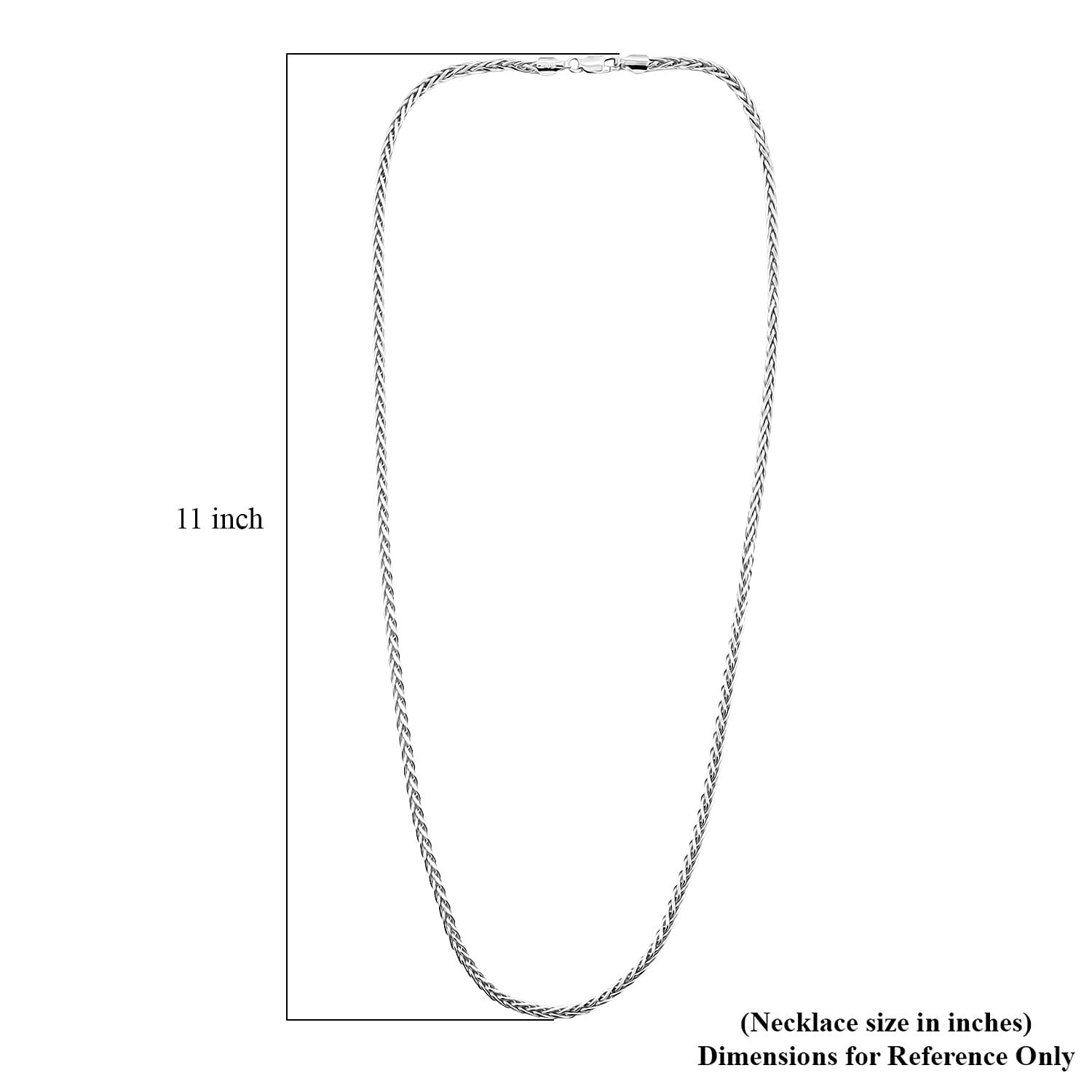 Italian Franco Chain Necklace in Rhodium Over Sterling Silver 25.56 Grams 24 Inches