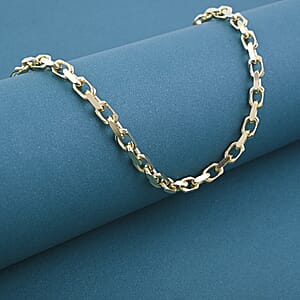 Italian Cable Link Chain Necklace in 14K Yellow Gold Over Sterling Silver 32.92 Grams 24 Inches