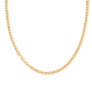 Italian Cable Link Chain Necklace in 14K Yellow Gold Over Sterling Silver 32.92 Grams 24 Inches