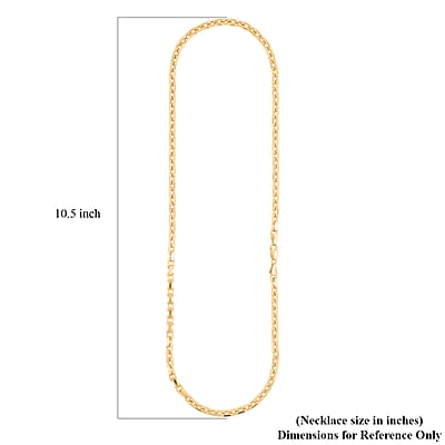 Italian Cable Link Chain Necklace in 14K Yellow Gold Over Sterling Silver 32.92 Grams 24 Inches