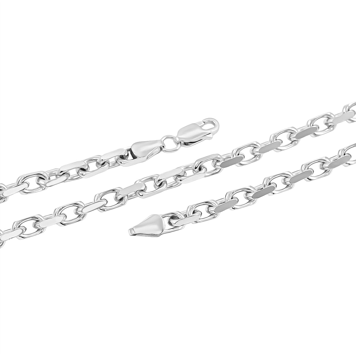 Italian Chain Necklace in Rhodium Over Sterling Silver 34.19 Grams 24 Inches image number 5