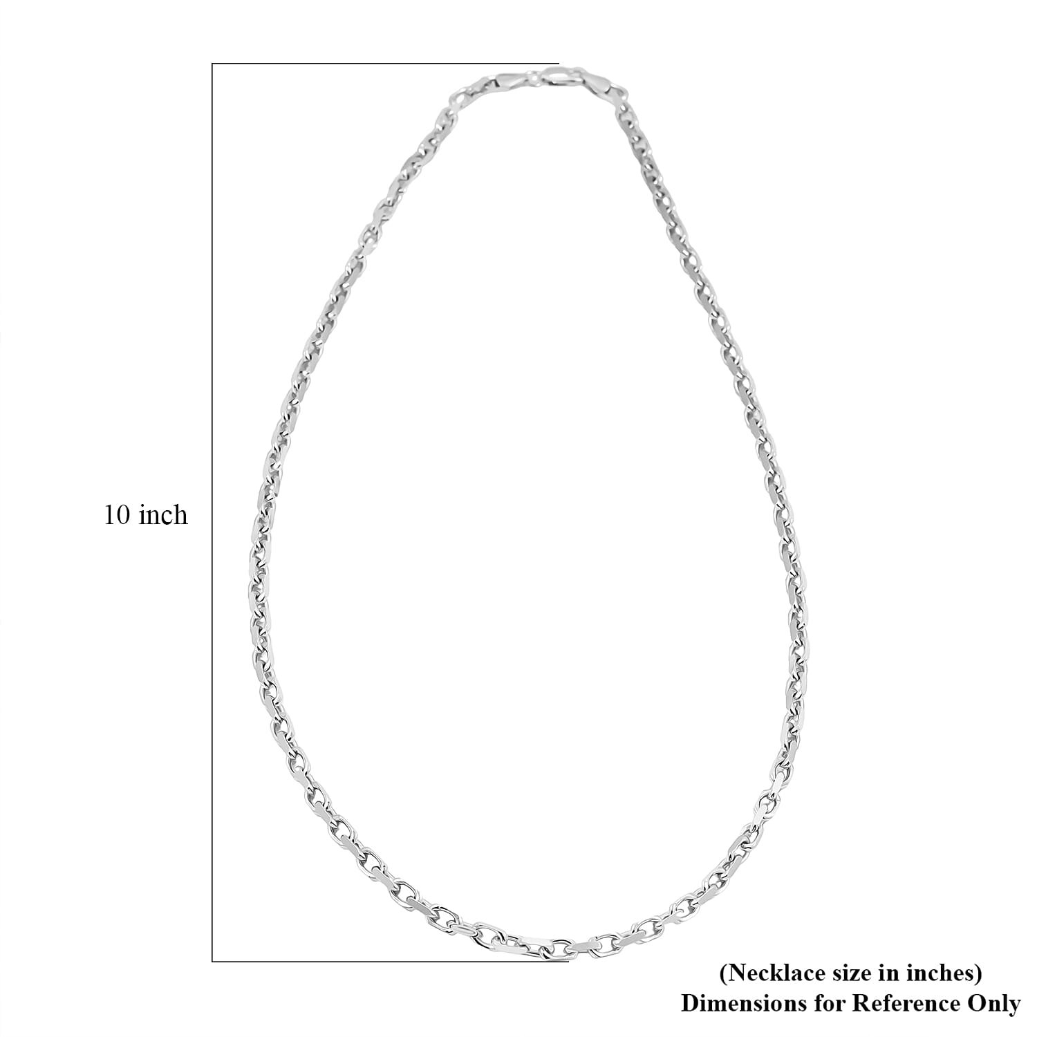 Italian Classy Link Chain Necklace in Rhodium Over Sterling Silver 34.19 Grams 24 Inches