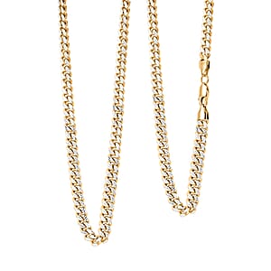 Italian Cuban Link Chain Necklace in 14K YG Over and Sterling Silver 45.25 Grams 24 Inches