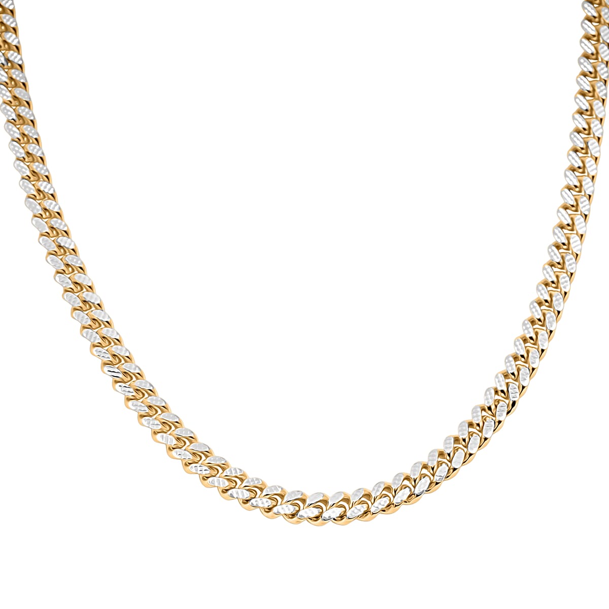 Italian Cuban Link Chain Necklace in 14K YG Over and Sterling Silver 45.25 Grams 24 Inches image number 3