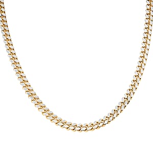 Italian Cuban Link Chain Necklace in 14K YG Over and Sterling Silver 45.25 Grams 24 Inches