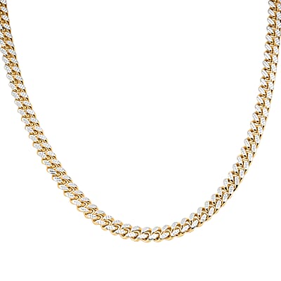 Italian Cuban Link Chain Necklace in 14K YG Over and Sterling Silver 45.25 Grams 24 Inches