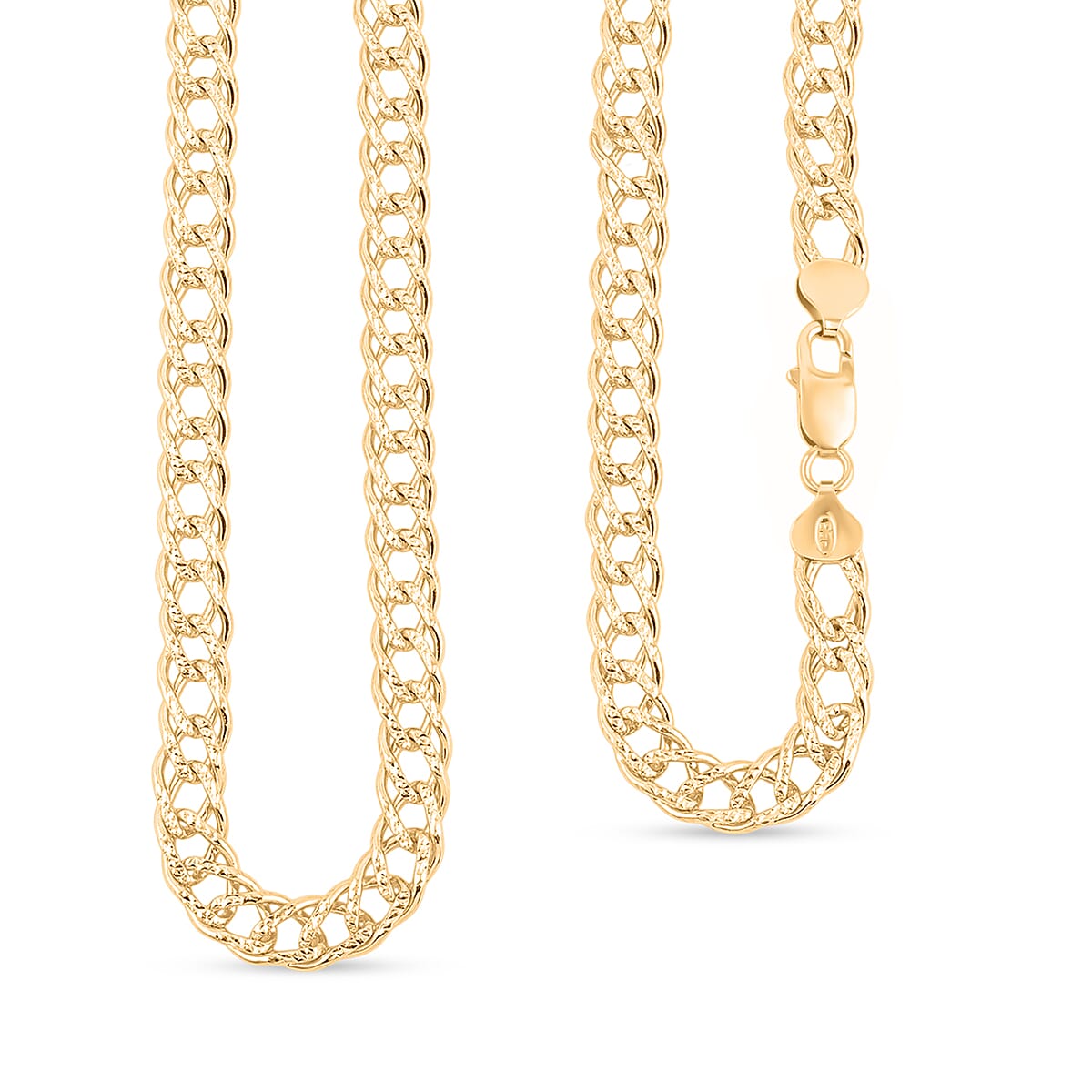 Italian Cuban Link Chain Necklace in 14K Yellow Gold Over Sterling Silver 49.28 Grams 24 Inches image number 0
