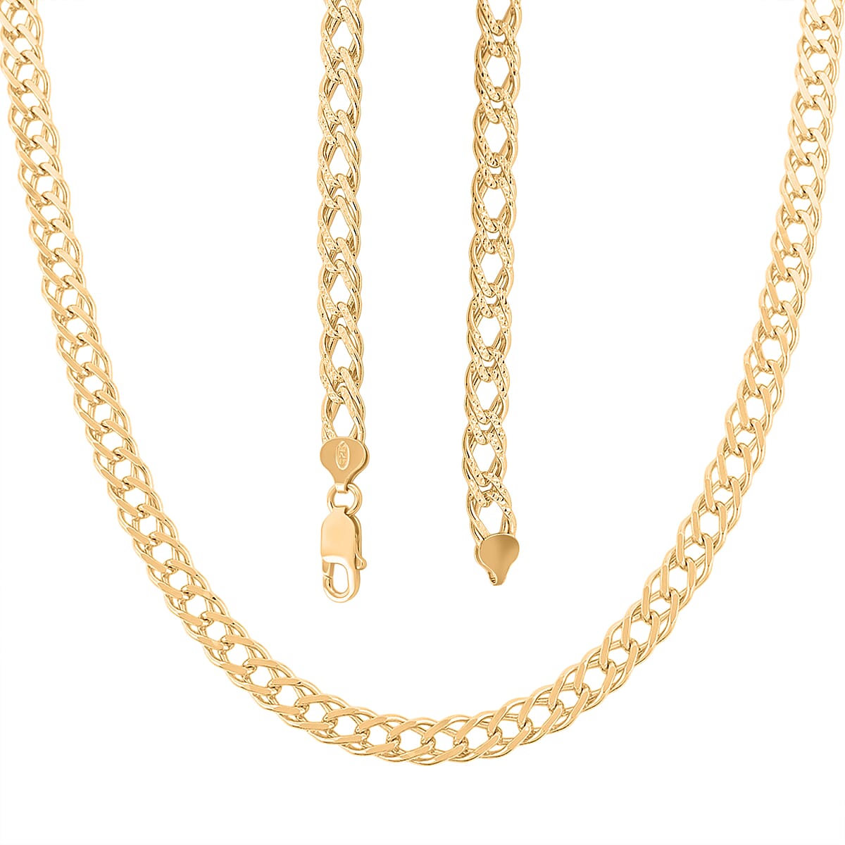 Italian Cuban Link Chain Necklace in 14K Yellow Gold Over Sterling Silver 49.28 Grams 24 Inches image number 3