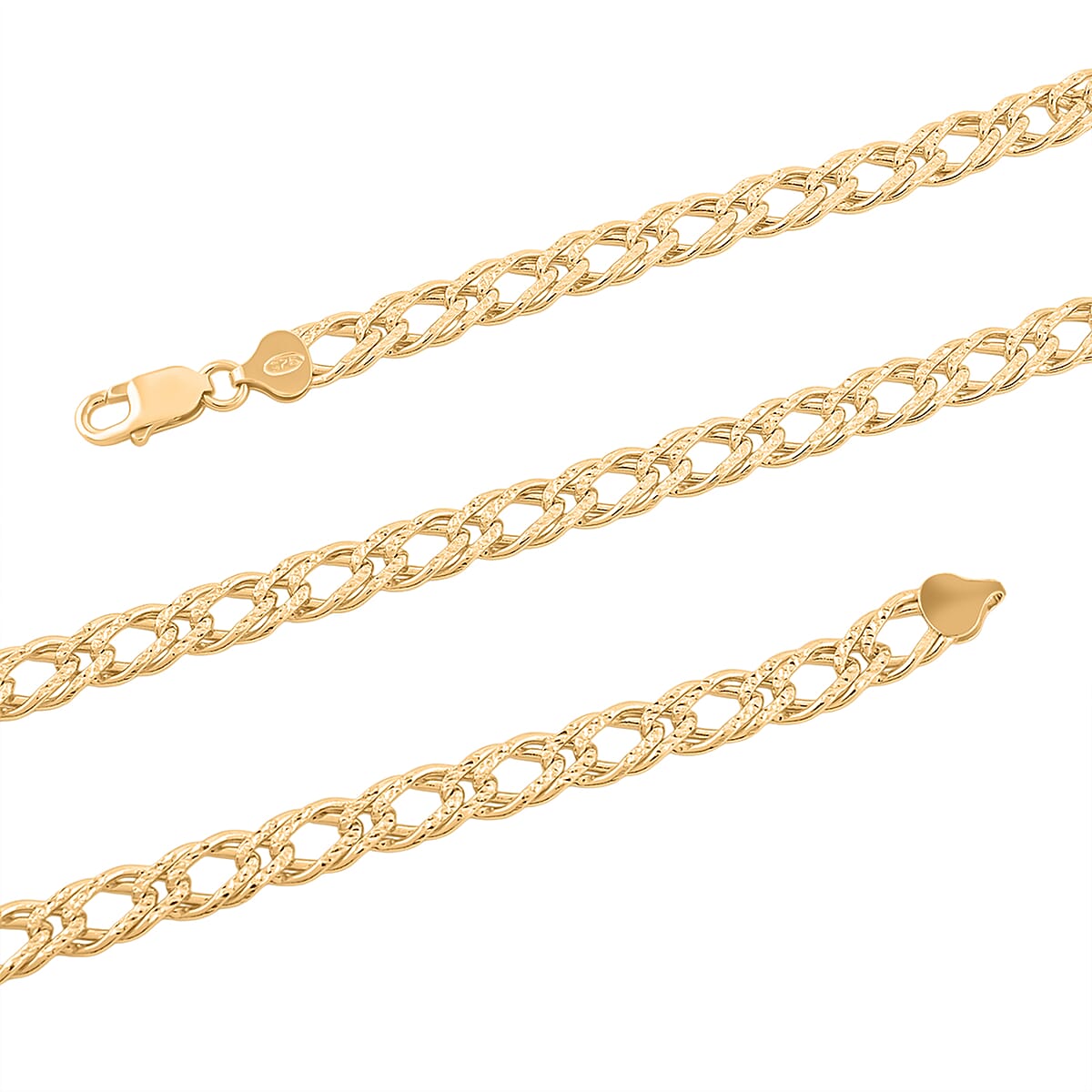 Italian Cuban Link Chain Necklace in 14K Yellow Gold Over Sterling Silver 49.28 Grams 24 Inches image number 4