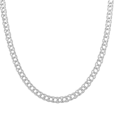 Italian Cuban Link Chain Necklace in Sterling Silver 49.04 Grams 24 Inches