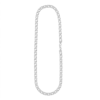 Italian Cuban Link Chain Necklace in Sterling Silver 49.04 Grams 24 Inches
