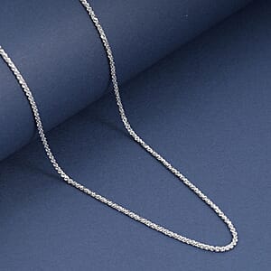 Italian Diamond-cut Rock Chain Necklace in Rhodium Over Sterling Silver 4.83 Grams 30 Inches