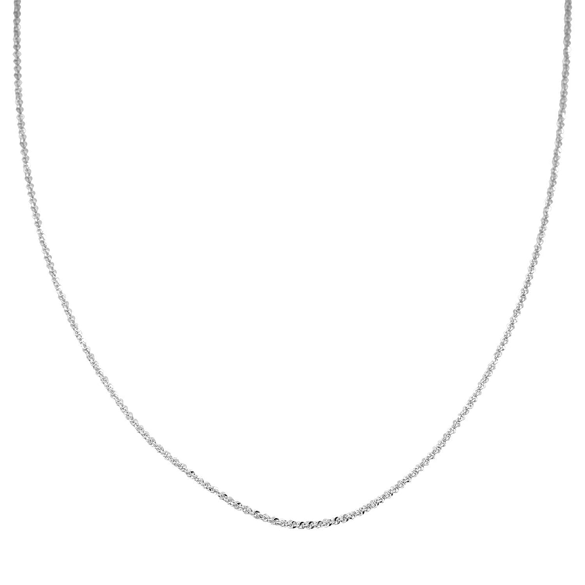 Italian Diamond-cut Rock Chain Necklace in Rhodium Over Sterling Silver 4.83 Grams 30 Inches image number 2