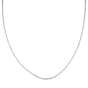 Italian Diamond-cut Rock Chain Necklace in Rhodium Over Sterling Silver 4.83 Grams 30 Inches
