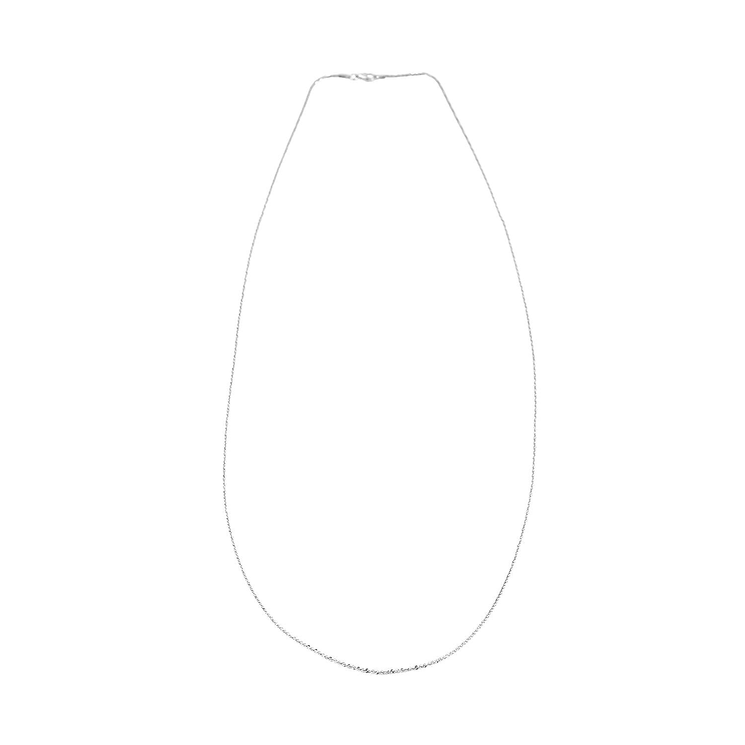 Italian Diamond-cut Rock Chain Necklace in Rhodium Over Sterling Silver 4.83 Grams 30 Inches