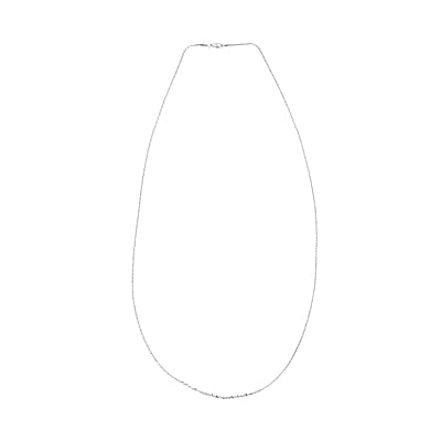 Italian Diamond-cut Rock Chain Necklace in Rhodium Over Sterling Silver 4.83 Grams 30 Inches