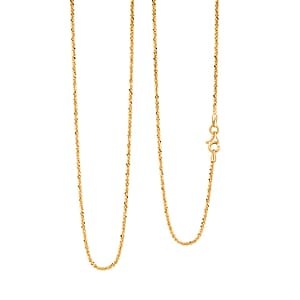 Italian Rock Diamond-cut Chain Necklace in 14K Yellow Gold Over Sterling Silver 4.60 Grams 30 Inches