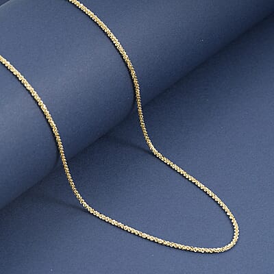 Italian Rock Diamond-cut Chain Necklace in 14K Yellow Gold Over Sterling Silver 4.60 Grams 30 Inches