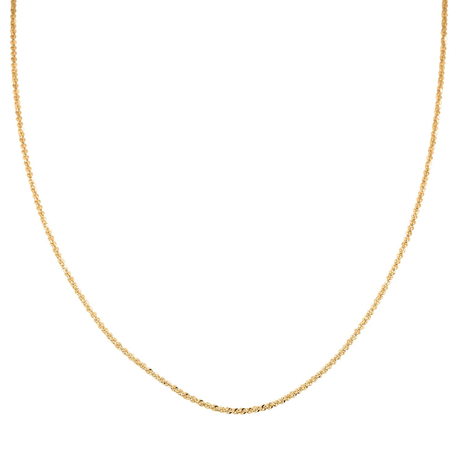 Italian Rock Diamond-cut Chain Necklace in 14K Yellow Gold Over Sterling Silver 4.60 Grams 30 Inches