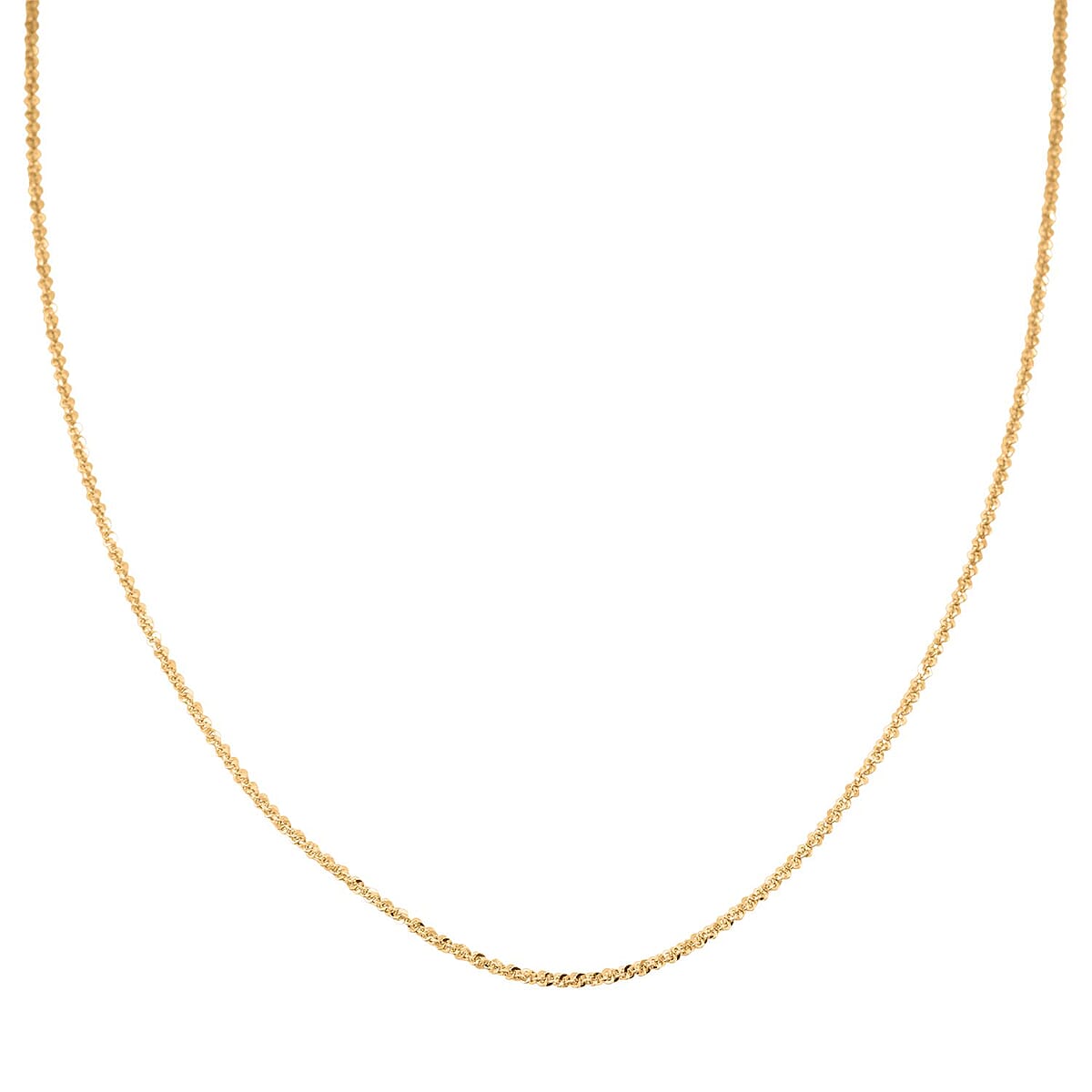 Italian Rock Diamond-cut Chain Necklace in 14K Yellow Gold Over Sterling Silver 4.60 Grams 30 Inches image number 2