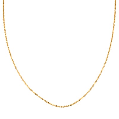 Italian Rock Diamond-cut Chain Necklace in 14K Yellow Gold Over Sterling Silver 4.60 Grams 30 Inches