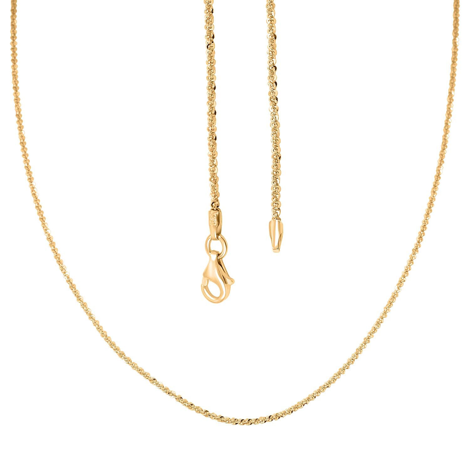 Italian Rock Diamond-cut Chain Necklace in 14K Yellow Gold Over Sterling Silver 4.60 Grams 30 Inches