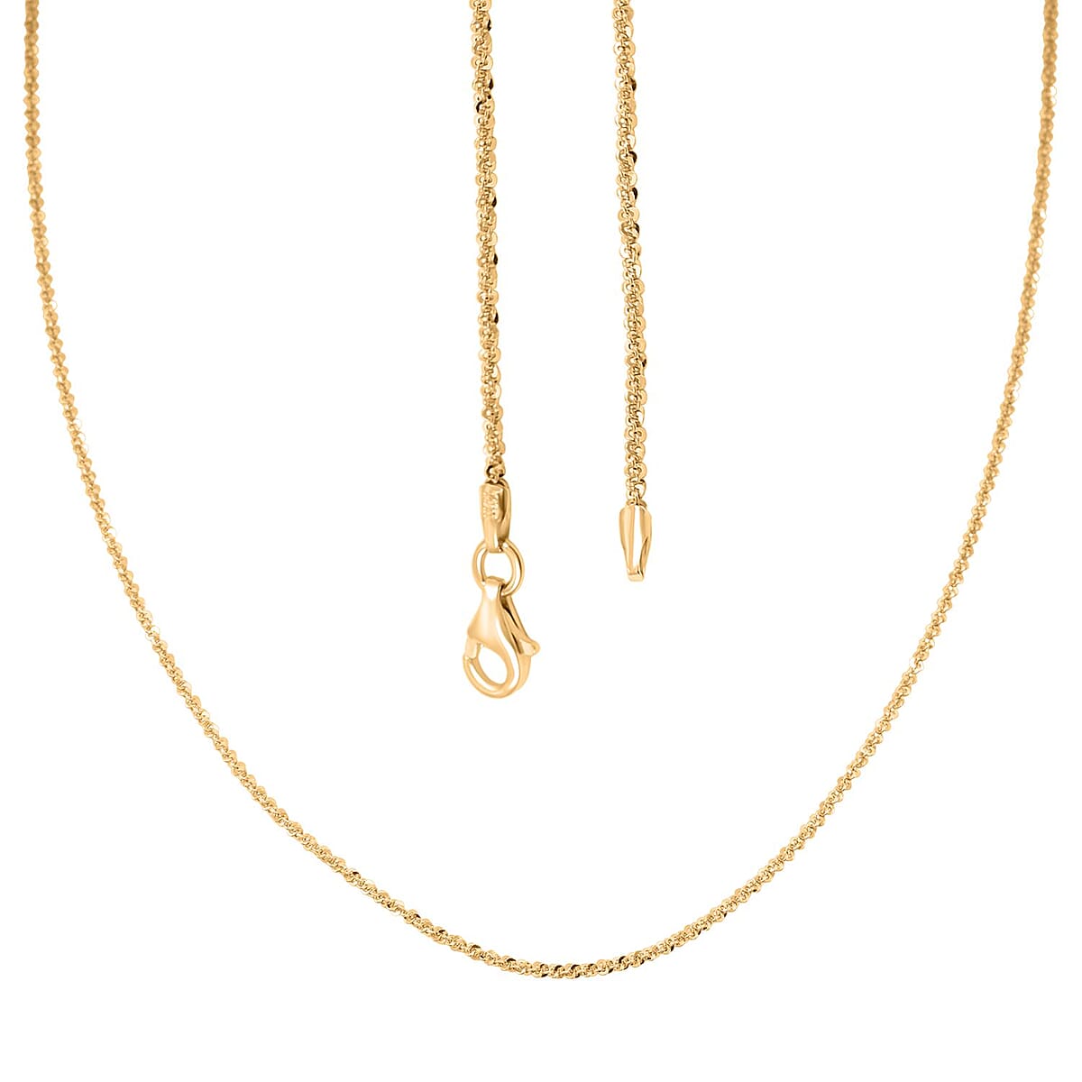 Italian Rock Diamond-cut Chain Necklace in 14K Yellow Gold Over Sterling Silver 4.60 Grams 30 Inches image number 3