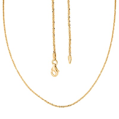 Italian Rock Diamond-cut Chain Necklace in 14K Yellow Gold Over Sterling Silver 4.60 Grams 30 Inches