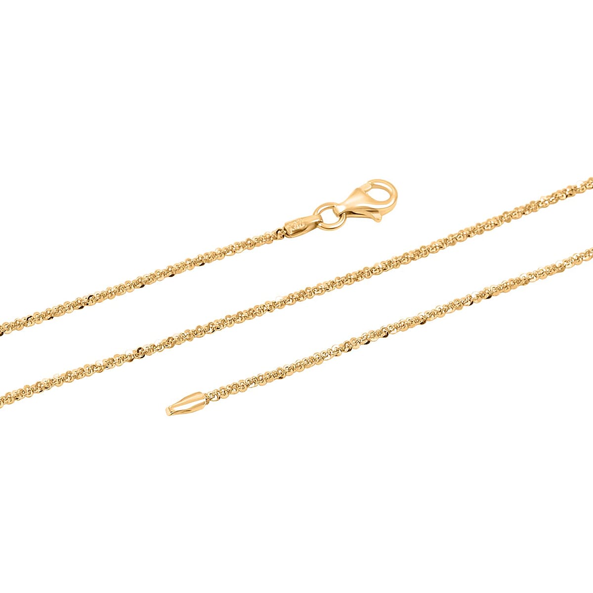 Italian Rock Diamond-cut Chain Necklace in 14K Yellow Gold Over Sterling Silver 4.60 Grams 30 Inches image number 4