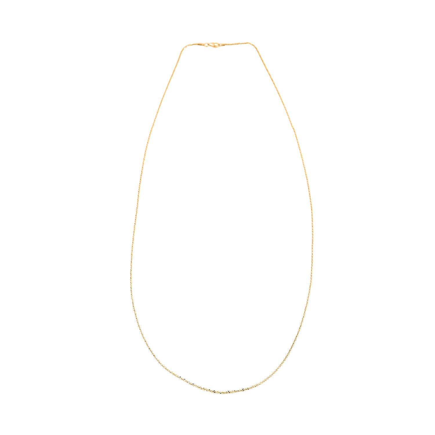 Italian Rock Diamond-cut Chain Necklace in 14K Yellow Gold Over Sterling Silver 4.60 Grams 30 Inches
