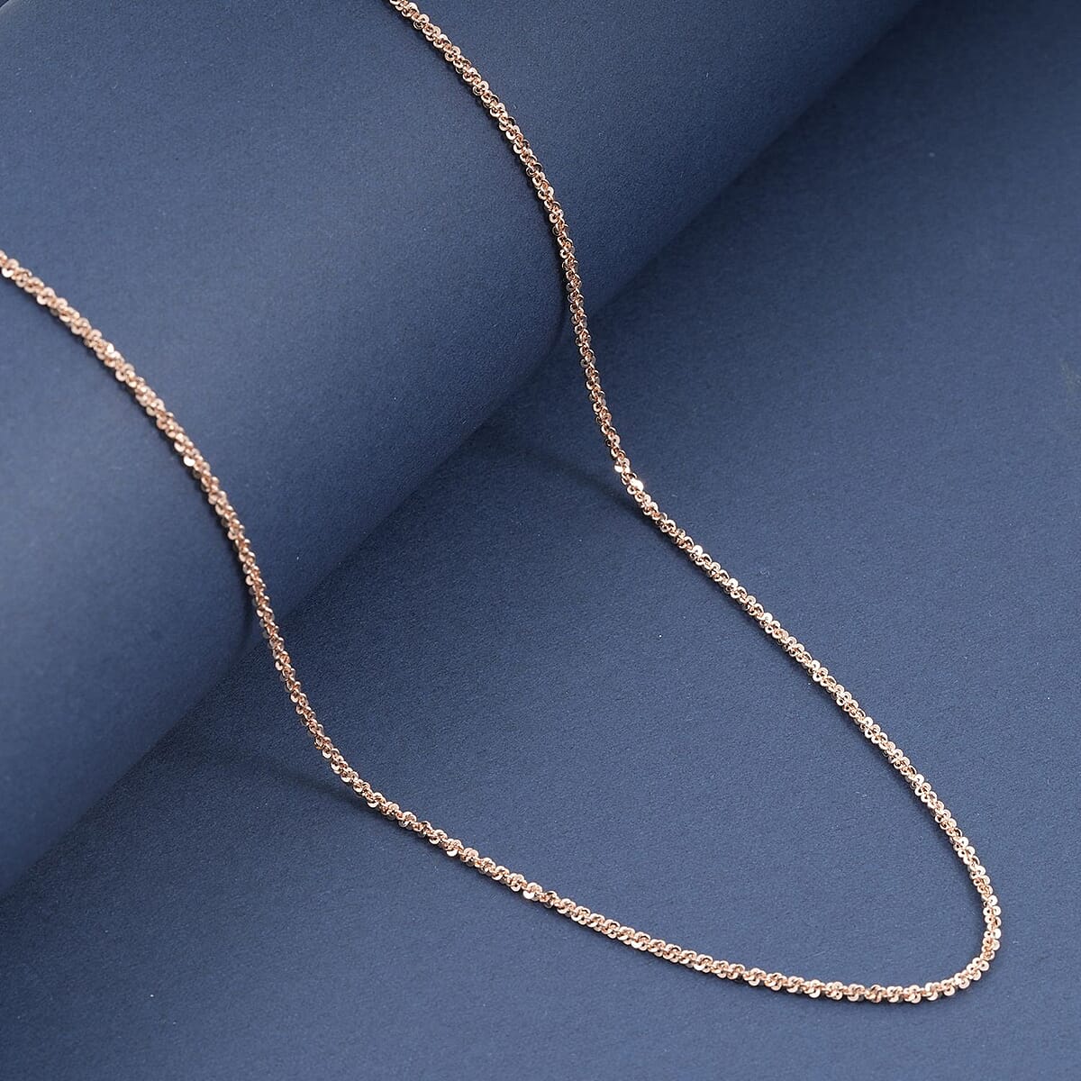 Italian Diamond-cut Rock Chain Necklace in 14K Rose Gold Over Sterling Silver 4.37 Grams 30 Inches image number 1