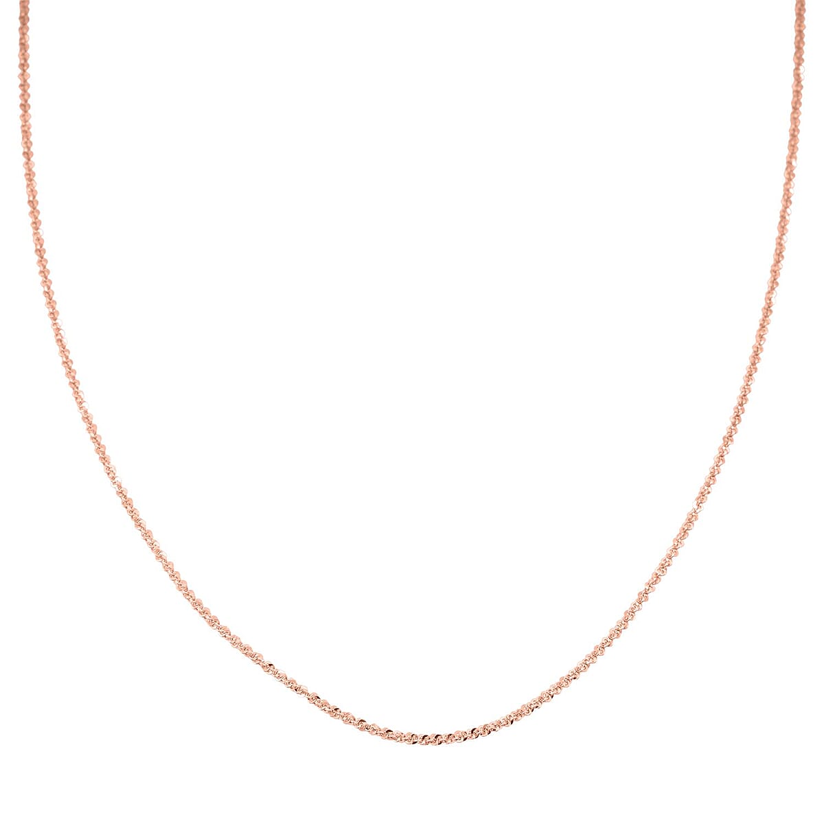 Italian Diamond-cut Rock Chain Necklace in 14K Rose Gold Over Sterling Silver 4.37 Grams 30 Inches image number 2