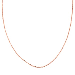 Italian Diamond-cut Rock Chain Necklace in 14K Rose Gold Over Sterling Silver 4.37 Grams 30 Inches