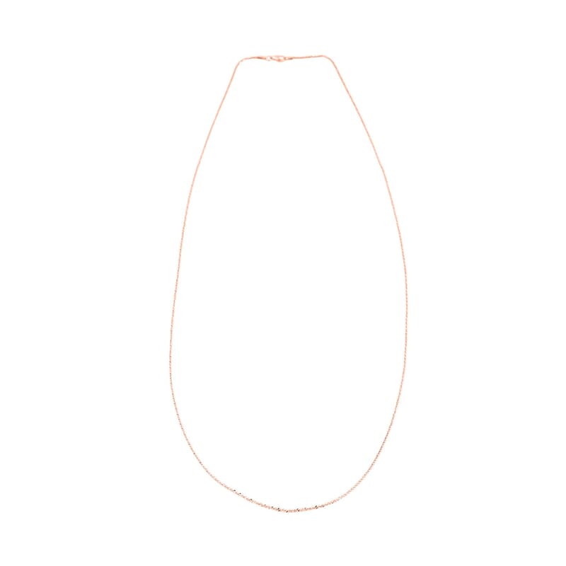 Italian Diamond-cut Rock Chain Necklace in 14K Rose Gold Over Sterling Silver 4.37 Grams 30 Inches