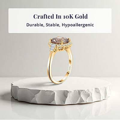 Luxoro 10K Yellow Gold AAA Turkizite, Diamond (G-H, I2) (0.39 cts) Ring (Size 5.0) 3.60 ctw