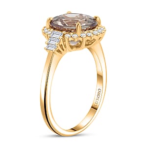 Luxoro AAA Turkizite and G-H I2 Diamond 3.60 ctw Ring in 10K Yellow Gold (Size 8.0)