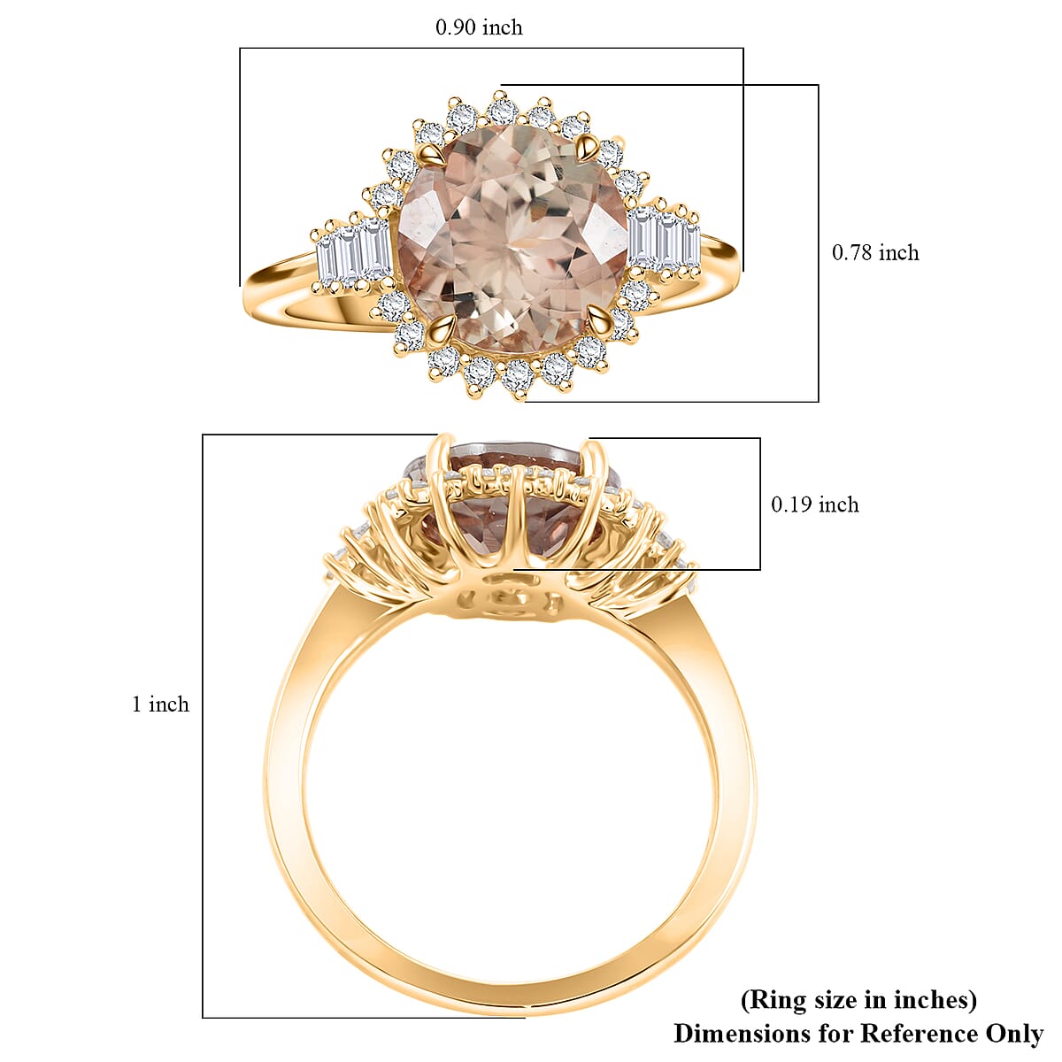 Luxoro AAA Turkizite and G-H I2 Diamond 3.60 ctw Ring in 10K Yellow Gold (Size 9.0) image number 5