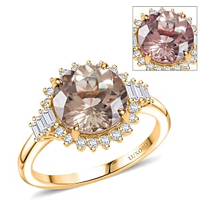 Luxoro 10K Yellow Gold AAA Turkizite, Diamond (G-H, I2) (0.39 cts) Ring (Size 9.5) 3.60 ctw