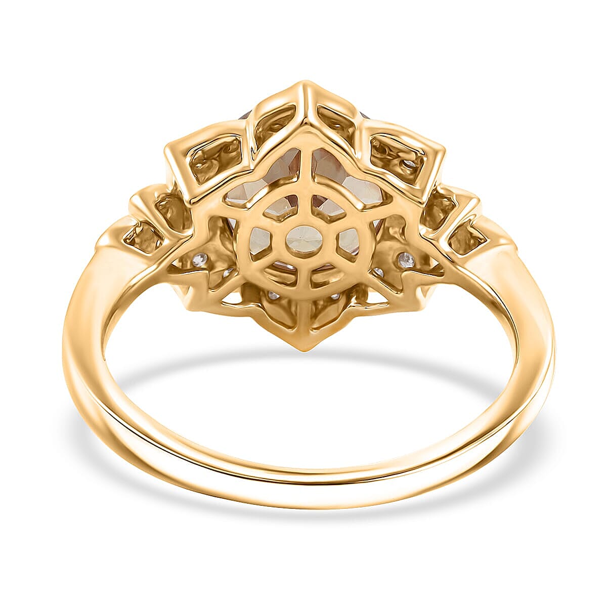 Luxoro AAA Turkizite and G-H I2 Diamond 3.50 ctw Ring in 10K Yellow Gold (Size 10.5) image number 4