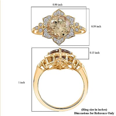 Luxoro AAA Turkizite and G-H I2 Diamond 3.50 ctw Ring in 10K Yellow Gold (Size 5.0)