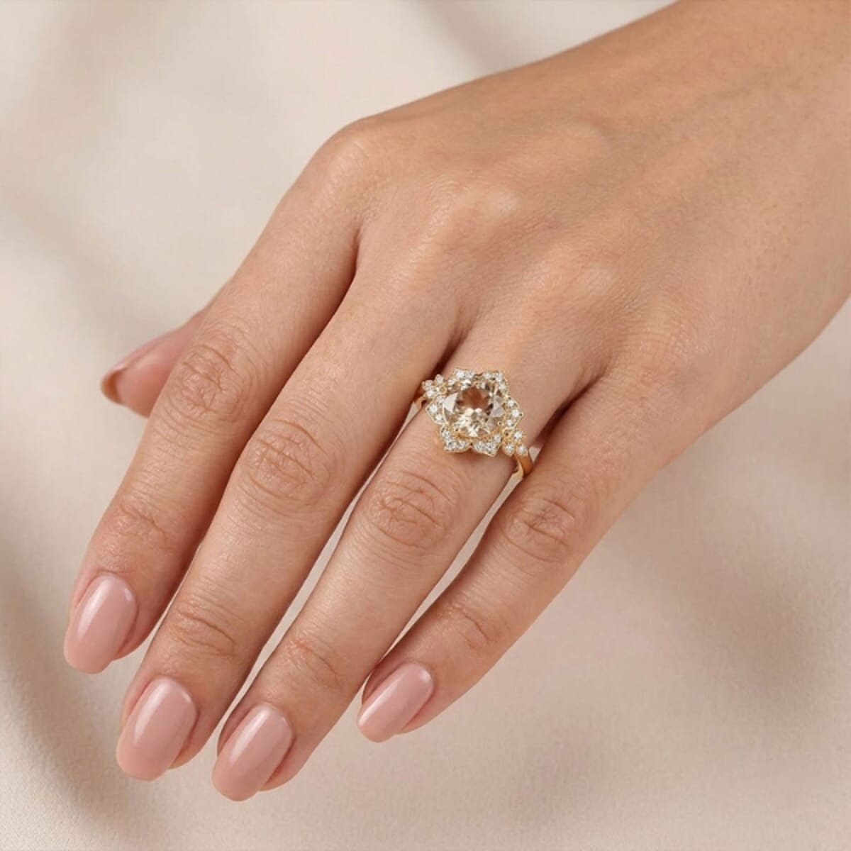 Luxoro AAA Turkizite and G-H I2 Diamond 3.50 ctw Ring in 10K Yellow Gold (Size 6.0) image number 1