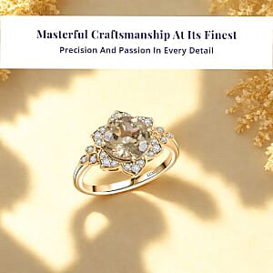 Luxoro AAA Turkizite and G-H I2 Diamond 3.50 ctw Ring in 10K Yellow Gold (Size 7.0)