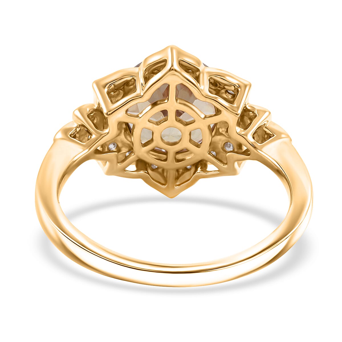 Luxoro AAA Turkizite and G-H I2 Diamond 3.50 ctw Ring in 10K Yellow Gold (Size 7.0) image number 3