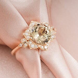 Luxoro AAA Turkizite and G-H I2 Diamond 3.50 ctw Ring in 10K Yellow Gold (Size 8.0)