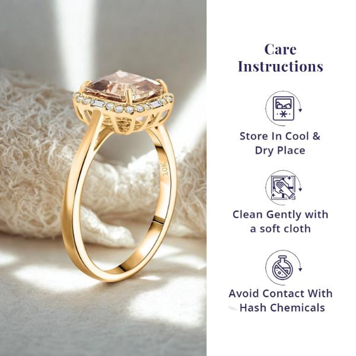 Luxoro 10K Yellow Gold AAA Asscher Cut Turkizite, Diamond (G-H, I2) (0.27 cts) Ring (Size 5.0) 3.45 ctw image number 4