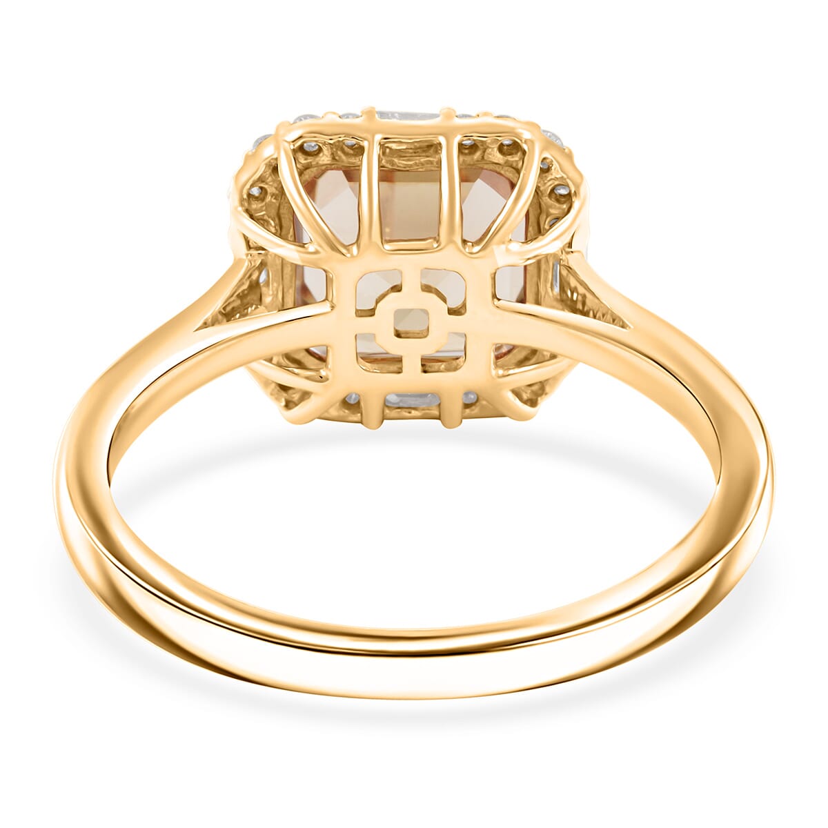 Luxoro AAA Asscher Cut Turkizite and Diamond G-H I2 3.45 ctw Ring in 10K Yellow Gold (Size 6.0) image number 4