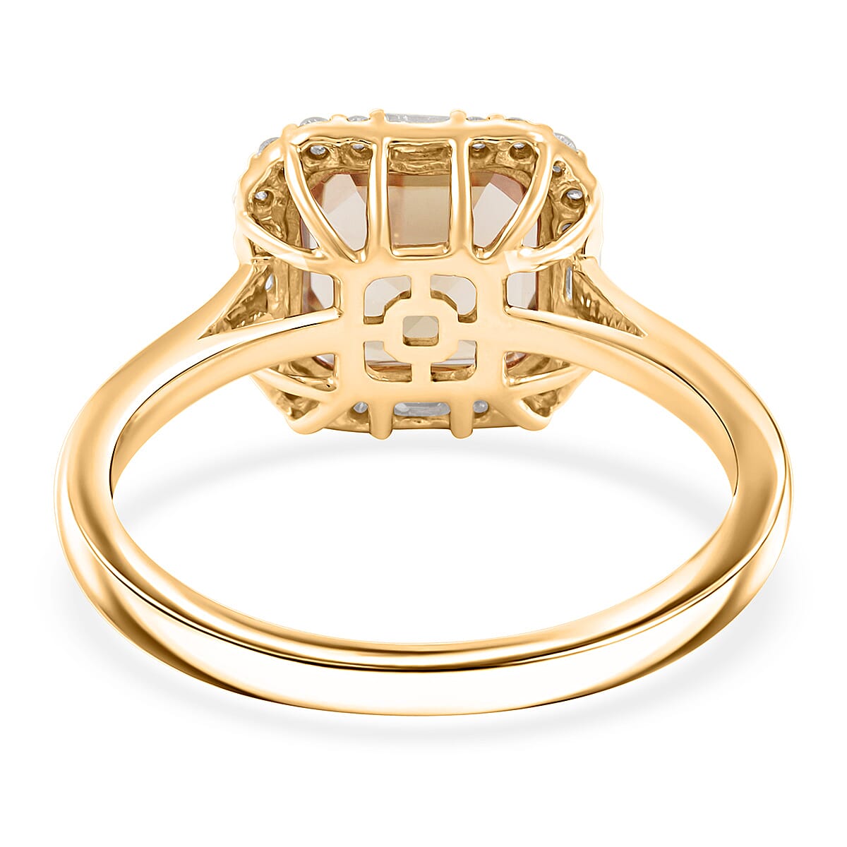 Luxoro AAA Asscher Cut Turkizite and Diamond G-H I2 3.45 ctw Ring in 10K Yellow Gold (Size 9.0) image number 4