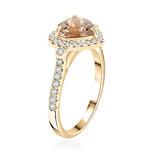 Luxoro AAA Turkizite and G-H I2 Diamond 2.68 ctw Ring in 10K Yellow Gold (Size 6.0)