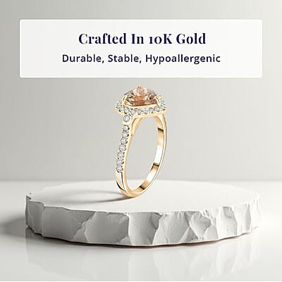 Luxoro AAA Turkizite and G-H I2 Diamond 2.68 ctw Ring in 10K Yellow Gold (Size 7.0)