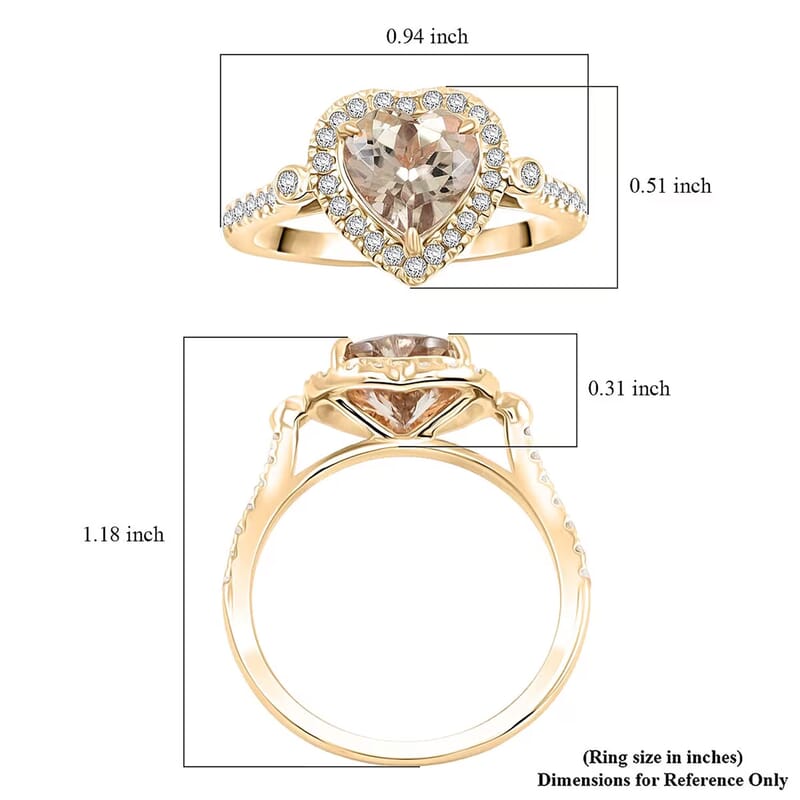 Luxoro AAA Turkizite and G-H I2 Diamond 2.68 ctw Ring in 10K Yellow Gold (Size 7.0)